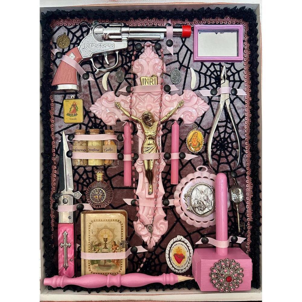 Vampire Slayer Kit Print Pink Femme Fatale Poster Pastel Goth Decor 16" x 20"
